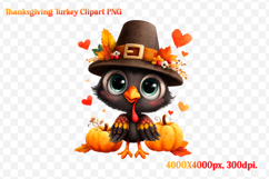 Funny Thanksgiving Turkey Clipart PNG Product Image 1