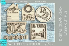Guest room Tiered Tray Glowforge Laser cut svg Product Image 3