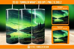 Northern Lights Tumbler Wrap Designs, Sublimation Wrap Product Image 1