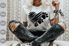 Dog Paw Heart SVG Cut Files - Dog Mom SVG Design Product Image 1