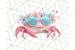 Pink and Mint Summer Clipart PNG Beach Icons, Summer Fun Png Product Image 2