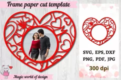 Heart Frame,Valentine Card,Heart Papercut SVG, Product Image 1
