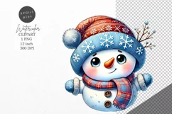 Christmas clipart, Snowman clipart, Winter sublimation Product Image 1