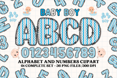 Baby Boy Alphabet PNG Clip Art, baby boy letters doodle Product Image 1