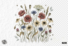 1920 Botanical Summer Wildflowers Clipart Product Image 1