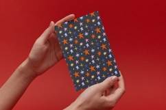Black Christmas pattern with colorful stars Product Image 2