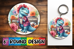 Radiant Round Car Coaster Design, Dino Product Image 1