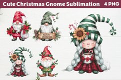 Cute Christmas Gnome Sublimation PNG Product Image 1