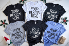 Christmas Family Matching Group Flat Lay T-Shirt Mockups Product Image 1