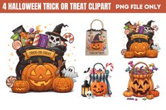 Halloween Trick Or Treat Bag Clipart PNG Product Image 1