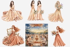 Autumn Wedding Clipart PNG Bundle | Watercolor Fall Wedding Product Image 10