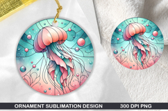 Jellyfish Stained Glass Ornament PNG, Digital Download File Product Image 1