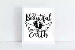 Too Beautiful For Earth Svg, Memorial Svg, Baby Memorial Svg Product Image 2