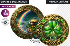 Saint Patrick Clipart Celtic Irish PNG round coaster Product Image 1