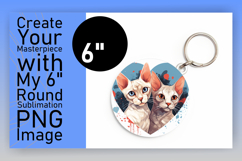 Vibrant Round Design for Keychains , Cute Cat Product Image 1