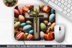 Flower Mouse Pad Sublimation, Easter Mouse Pad PNG Design Product Image 1