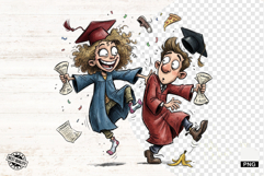 Graduation Girl and Boy PNG - Graduation Clipart Product Image 1
