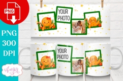 Christmas photo mug wrap PNG, Christmas gingerbread man png Product Image 1