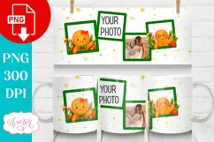 Christmas photo mug wrap PNG, Christmas gingerbread man png Product Image 1