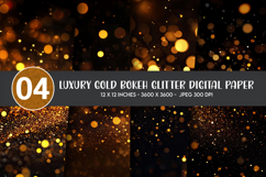 Luxury Gold Bokeh Glitter Digital Paper Product Image 1