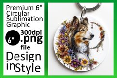 Whimsical Round Dog Sublimation Keychain Product Image 1