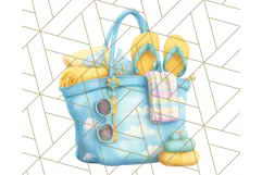Sky Blue and Sunshine Yellow Summer Clipart PNG, Tropical Product Image 2