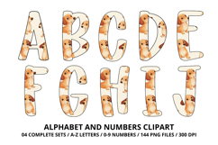 Cute Puppies Alphabet PNG, watercolor Letters &amp; Numbers Product Image 2