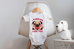 I pugging love you Sublimation PNG. Valentine's day. Product Image 2