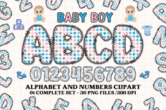 Baby Boy Alphabet PNG Clip Art, baby boy letters doodle Product Image 1