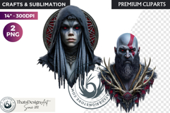 Viking Mythology Giants Clipart, Norse Jotuns gods Product Image 1