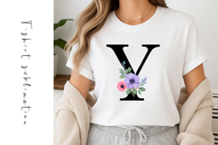 Alphabet, Letters, Monogram, Purple and Pink Flowers Product Image 1