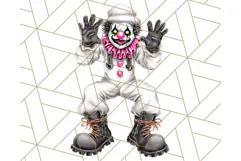 Creepy Clown Halloween PNG Clipart, Spooky Circus Art Product Image 2