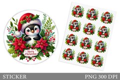 Cute Penguin Sticker Design. Winter Sticker Printable Product Image 1