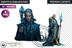 Fantasy wizard cliparts, sorcerer, spellcaster, mage Product Image 1