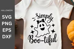 Halloween SVG, Simply Boo-tiful , Halloween Silhouette Product Image 1