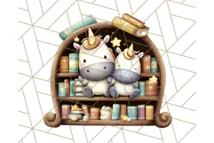Magical Bookish Unicorn PNG Clipart Reading Books & Stories Product Image 2
