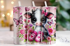 Cow Valentine's Day Tumbler Wrap Sublimation Product Image 1