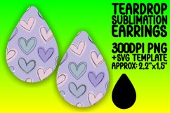 Vibrant Teardrop Earrings Design for Printing , Heart Product Image 1