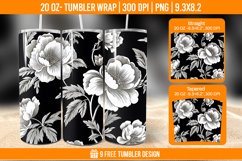 Flowers Tumbler Wrap Designs, Sublimation Wrap Product Image 1