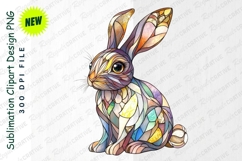 Elegant Easter Bunny With Colorful Stained Glass Clipart Product Image 1