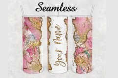 Pink Brush Glitter Marble 20 oz sublimation design tumbler Product Image 1
