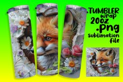 Tumbler Wrap: 3D Wall Hole with Animals and Flowers Product Image 1