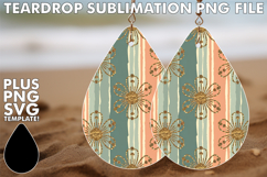 Sparkling Teardrop Earrings Gift PNG, Gold Flower Product Image 1