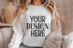 White Gildan 18000 Sweatshirt Mockups ,18000 Mockups Product Image 1