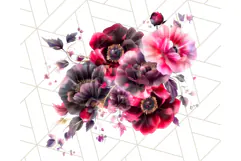 Gothic Floral PNG, Dark Aesthetic Flowers Clipart Print Product Image 2