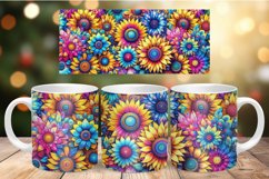 Valentine Mug Wrap Sublimation - colorful flowers Product Image 1