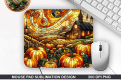 Pumpkin Mouse Pad Sublimation, Halloween Mouse Pad PNG Product Image 1