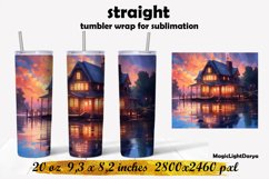 House Tumbler wrap,Lake house Tumbler design Product Image 1