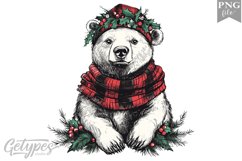 Christmas Bear Clipart Design - High Quality 300 Dpi Product Image 1