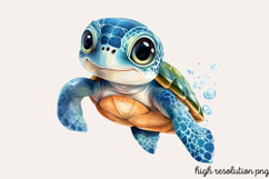 Funny Underwater Animals Sublimation PNG Product Image 1